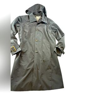 Vintage Marvin Richard’s black trench coat removable hood sz 16